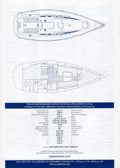 Elan 333 Specification Brochure