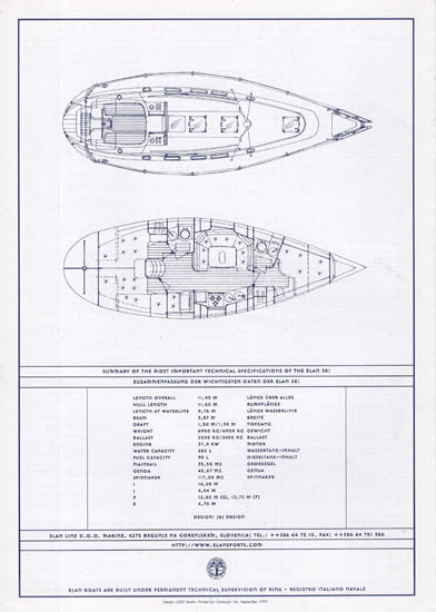 Elan 38 Specification Brochure