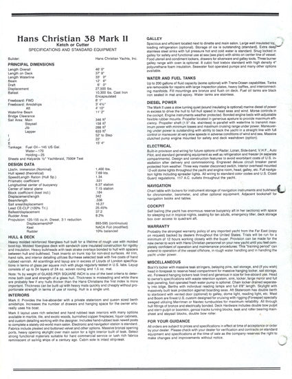 Hans Christian 38 Mark II Brochure