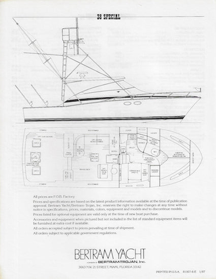 Bertram 38 Special Specification Brochure
