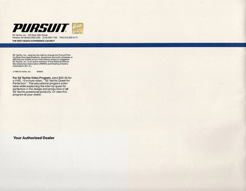 Pursuit 1988 Brochure