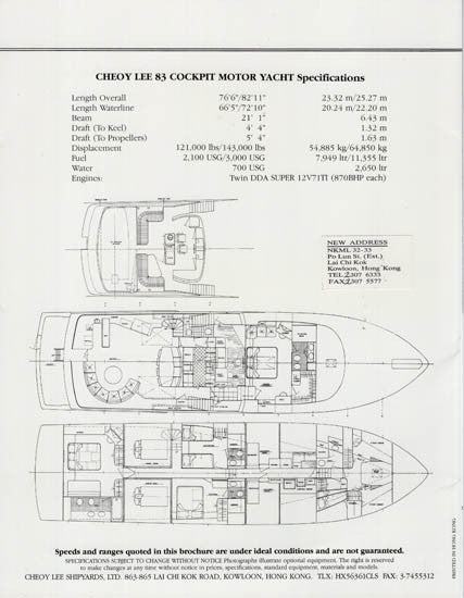 Cheoy Lee 83 Cockpit Motor Yacht Rochure