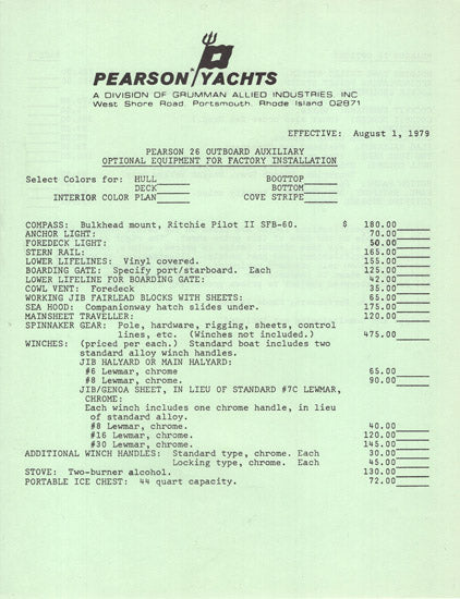 Pearson 26 Brochure