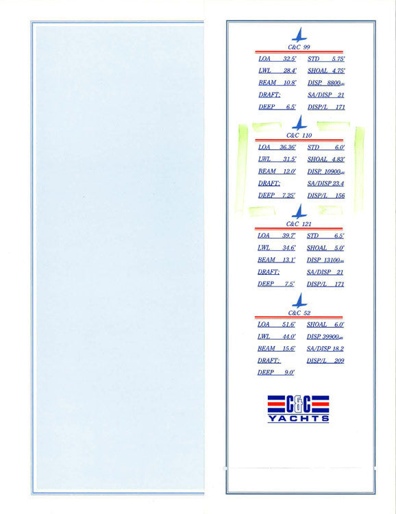 C&C Yachts Brochure Folder