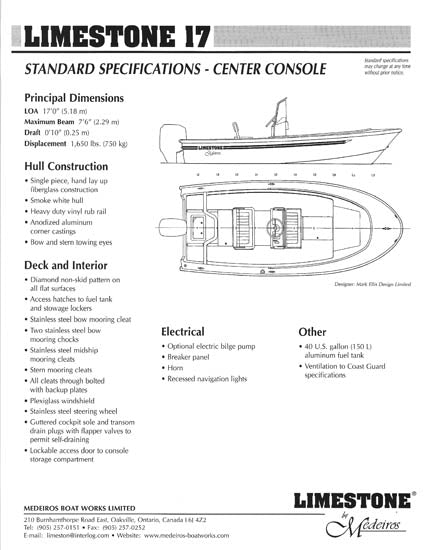 Medeiros Limestone 17 Center Console Brochure