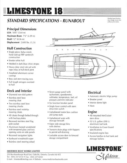 Medeiros Limestone 18 Runabout Brochure