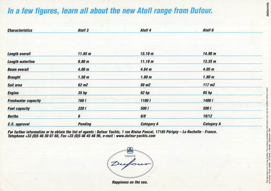 Dufour Atoll Series Brochure