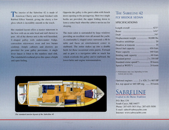 Sabreline 42 Preliminary Brochure