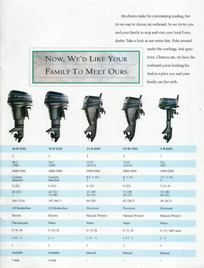 US Marine 1991 Force Outboard Brochure