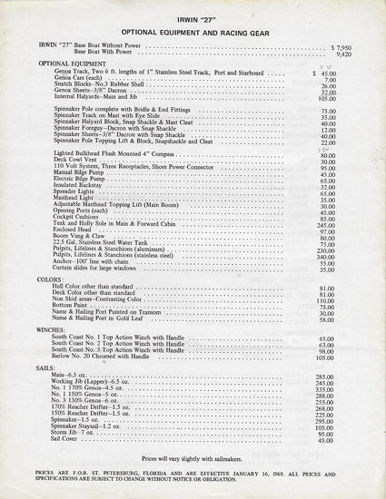 Irwin 27 Brochure