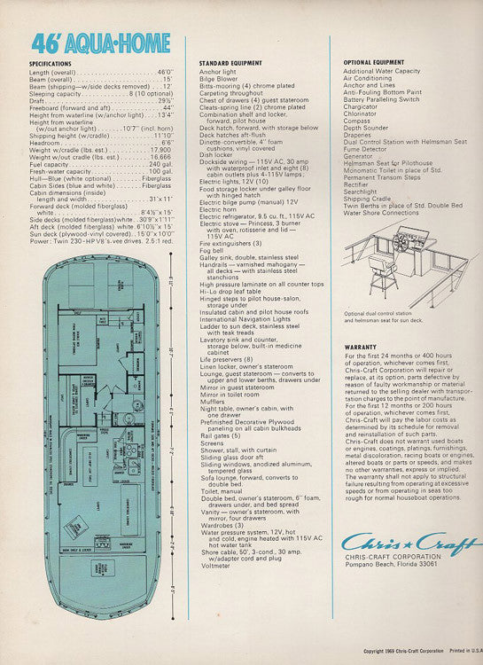 Chris Craft Aqua Home 46 Brochure