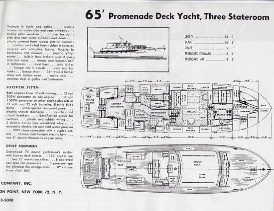 Wheeler 65 Promenade Deck Yacht Specification Brochure