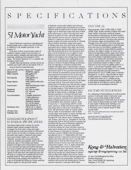 Kong & Halvorsen 51 Motor Yacht Brochure
