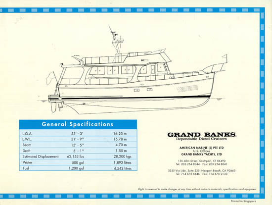 Grand Banks 52 Europa Brochure