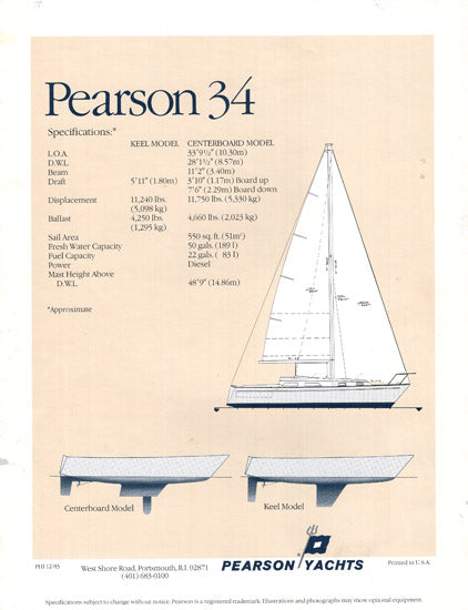 Pearson 34 Brochure