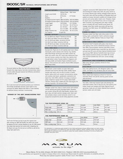 Maxum 1900SR/SC Sport Boats Brochure