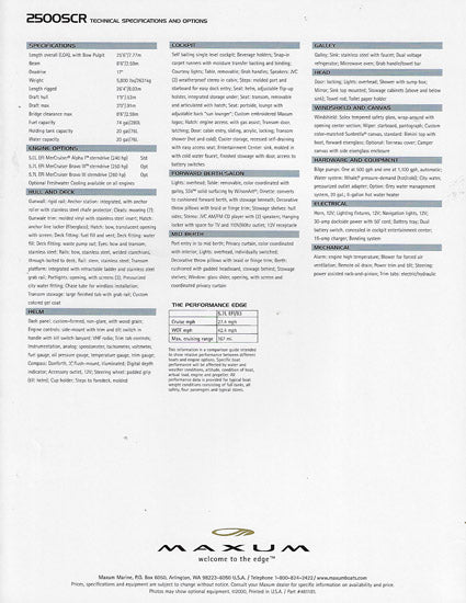 Maxum 2500SCR Sun Cruiser Brochure