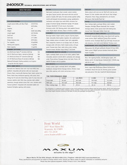 Maxum 2400SCR Sun Cruiser Brochure