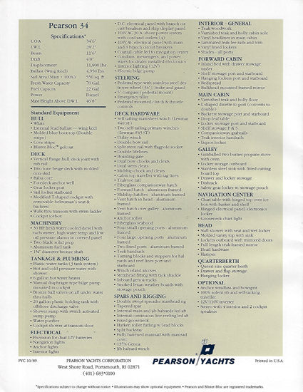 Pearson 34 Mark II Brochure