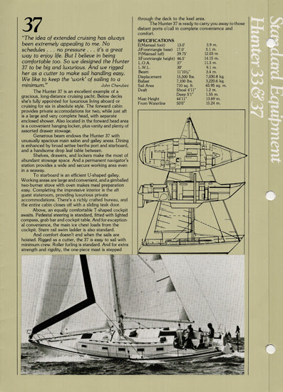 Hunter 1978 Brochure – SailInfo I boatbrochure.com