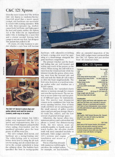 C&C 121 Sail Magazine Reprint Brochure