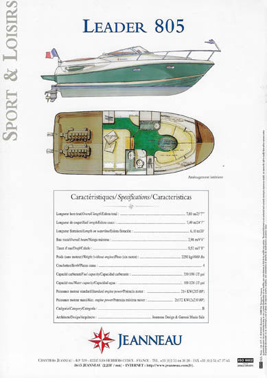 Jeanneau Leader 805 Brochure