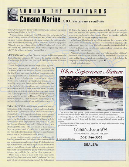 Camano Troll Pacific Yachting Magazine Reprint Brochure