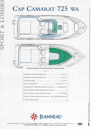 Jeanneau Cap Camarat 725 Walk Around Brochure
