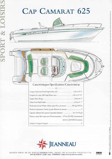 Jeanneau Cap Camarat 625 Walk Around Brochure