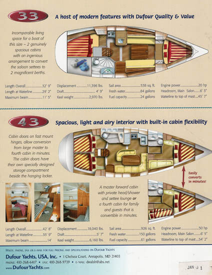 Dufour 2001 Gib'Sea Brochure