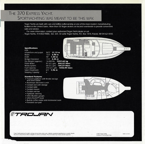 Trojan 370 Express Brochure