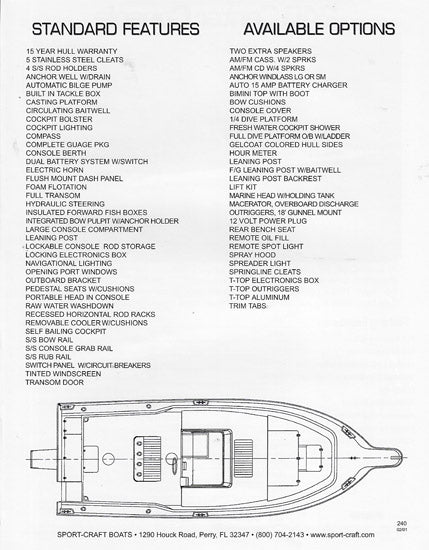 Sport Craft 240 Center Console Brochure
