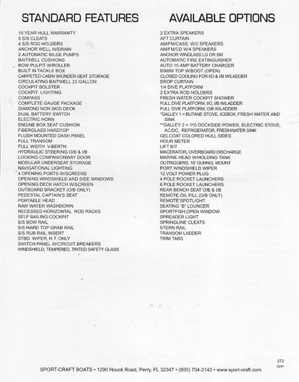 Sport Craft 272 Sportfish Brochure