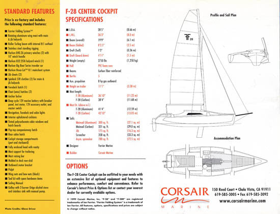Corsair F-28 Center Cockpit Brochure