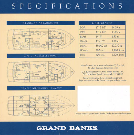 Grand Banks 46 Classic Brochure