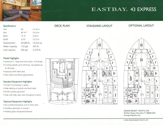 Grand Banks Eastbay 43HX Brochure