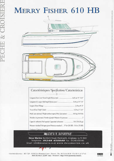 Jeanneau Merry Fisher 610HB Brochure