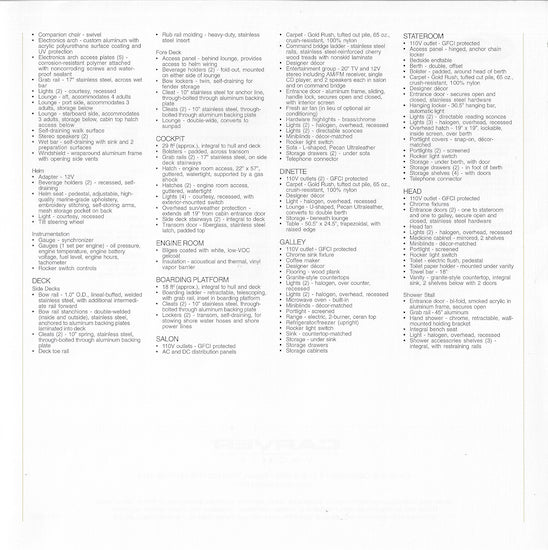 Carver 350 Mariner Specification Brochure (2002)