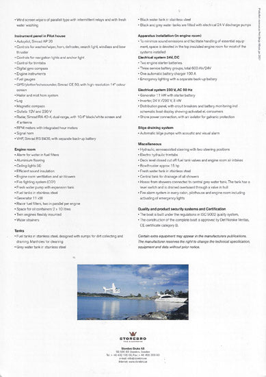 Storebro Grand Series No. 1 Specification Brochure