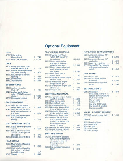 Uniflite 32 Sports Sedan Specification Brochure