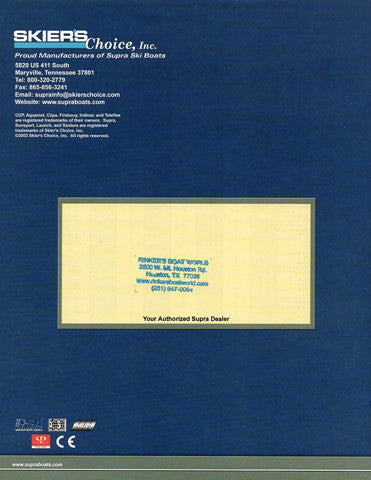 Supra 2002 Brochure