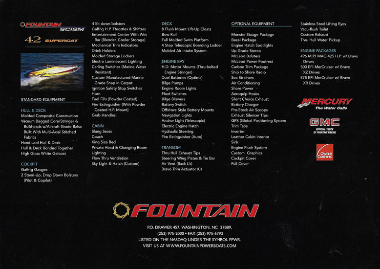 Fountain 42 Catamaran Brochure