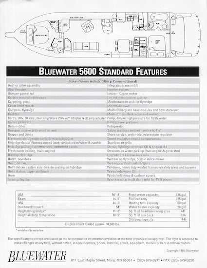 Bluewater 5600 Specification Brochure
