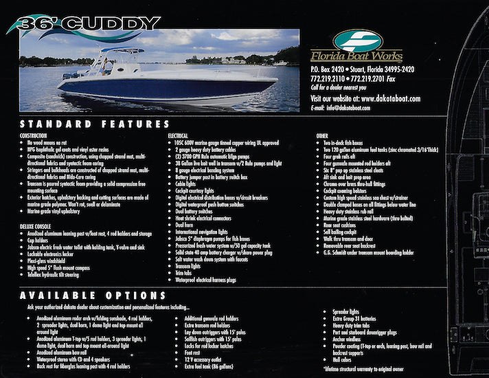 Dakota 36 Cuddy Brochure
