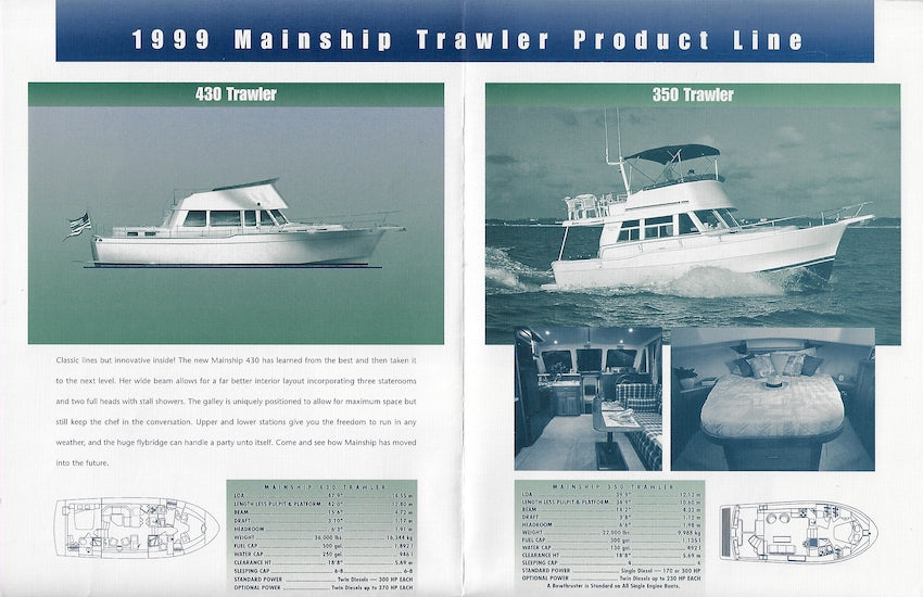 Mainship 1999 Trawlers Brochure