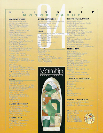 Mainship 34 Motoryacht Launch Brochure