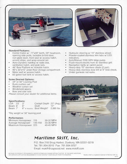 Maritime Skiff Patriot 23 Brochure