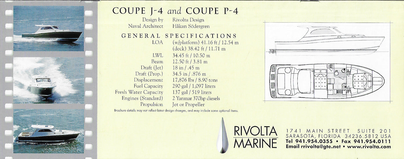 Rivolta Jet Coupe J4 and Coupe P4 Brochure