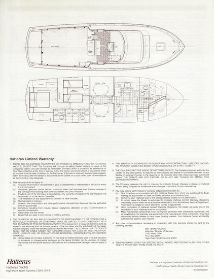 Hatteras 53 Extended Deckhouse Motor Yacht Specification Brochure