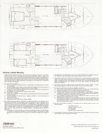 Hatteras 43 Motor Yacht Specification Brochure